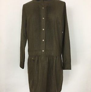 JCrew Olive wool winter dress